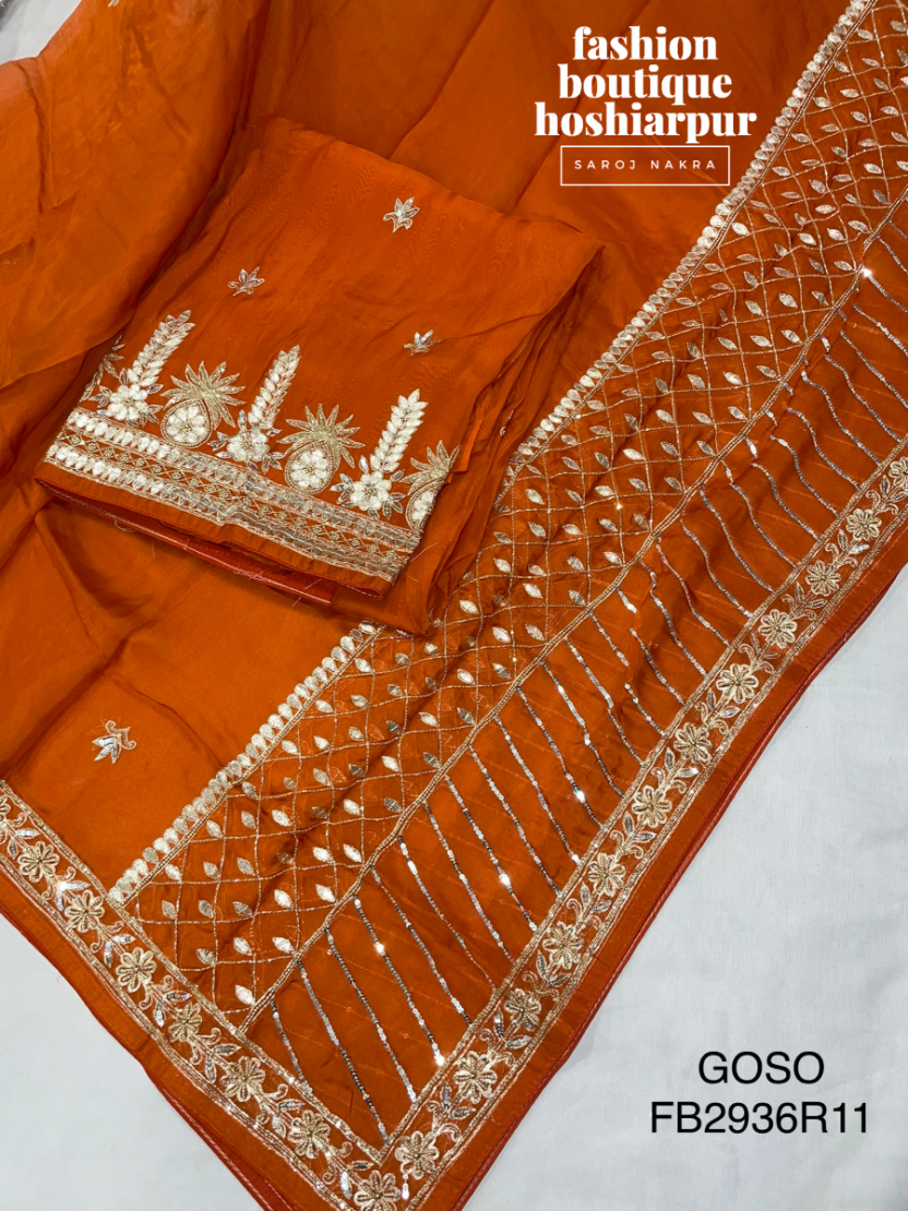Rust Color Silk Indowestern Salwar Suit