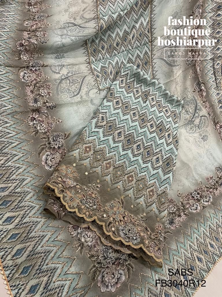 Party wear unstitched sales suit