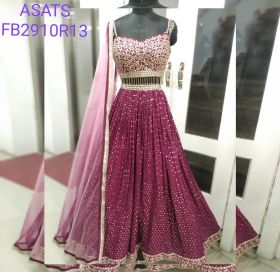 Party wear Lehnga BRINJAL COLOUR