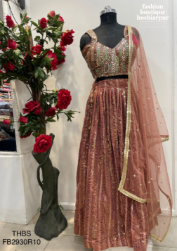 GEORGETTE FULL EMBROIDERED SEQUIN WORKED LEHNGA WITH EMBROIDERED BLOUSE WITH DUPATTA