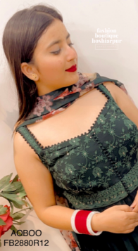 BOTTLE GREEN GEORGETTE DRESS CUT SLITS DESIGNER DRESS WITH PLAZO AND PRINTED DUPATTA