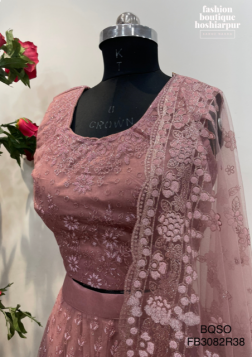 MAUVE COLOURED BEAUTIFUL NET LEHNGA CHOLI WITH DESIGNER NET DUPATTA