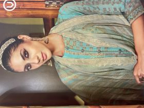 GEORGETTE SUIT WITH SEQUENCE + THREAD WORK -4