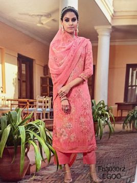 GEORGETTE SUIT WITH SEQUENCE + THREAD WORK -2