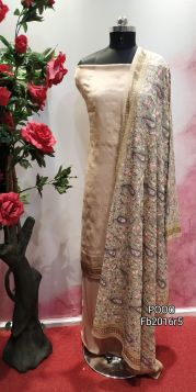 Party wear unstitch suit with heavy embroidered duapatta