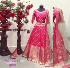 BANARASI HOT PINK TRADITIONAL LEHNGA