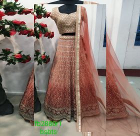 BEAUTIFULL RUST NET LEHNGA CHOLI 