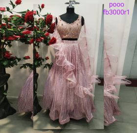 FULL SEQUENCED WORKED BABY PINK LEHNGA CHOLI