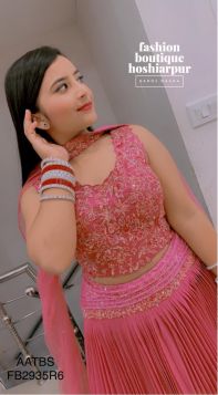 HOT PINK GEORGETTE FLAIRY LEHNGA WITH SEQUIN WORKED AND DESIGNER NECK NET DUPATTA